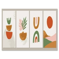 DesignArt 'Sastav minimalistički od organskih oblika vi' Moderni platno zidne umjetničke print