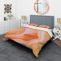 DesignArt 'Mineral Orange Agate' Moderni pokrivač u sredini stoljeća