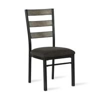 Duncan metalna baza stolica za blagovaonicu set od 2, rustikalno siva