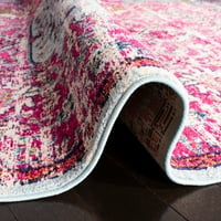 Vintage cvjetni tepih u boji fuksije, 5' 5'kvadrat