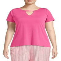 Allison Taylor Women's Plus Size PeakAboo Top kratki rukavi