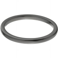 Polu krug crni cirkonijev prsten s poliranim završetkom