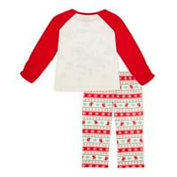 Rudolph Girls Ekskluzivni gornji i duge hlače dugih rukava, dvodijelne pidžame set veličine 4-12