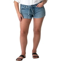 Tvrtka Silver Jeans. Ženske kratke hlače s visokim strukom veličine struka 24-36