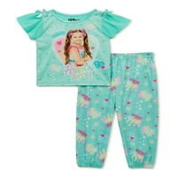 Ljubav, majica Diana Toddler Girl Majice i pijama od pijama, 2-komad, veličine 2T-4T