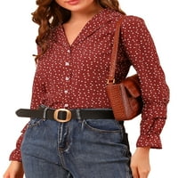 Jedinstvene ponude ženskog srčanog polka točkica gumb za bluzu dugih rukava