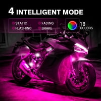 Motocikl RGB LED Strip Lights komplet s funkcijom kočionog svjetla-Višenamjenski podlozi LED ACCENT Glow Neon Svjetla