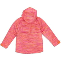 Arctic Quest Girl's Spacedye vodootporna vodootporna zimska skijaška jakna - Veličina 14-16, ružičasta narančasta