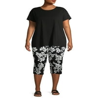 Terra & Sky Women's Plus Size Short Ruyve Super meka majica majica
