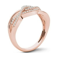 1 6CT TDW Diamond 10k Rose Gold međusobne petlje Modni prsten