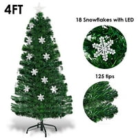 Goplus 4ft Presvijetljeno vlaknasti optički umjetno božićno drvce W Višebojna svjetla snježne pahuljice