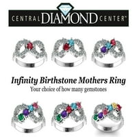 Prsten za odrasle majke od 1 inča s kamenjem poklon za Majčin dan za žene-Sterling srebro - veličina kamena 1