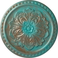 Stropni medaljon od 9 8 5 8, ručno oslikan bakreno zelenom patinom