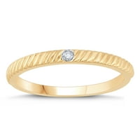 Teksturirani dijamantni prsten od 10k žutog zlata