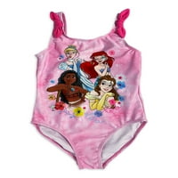 Disney Princess Girls Ekskluzivni jednodijelni kupaći kostim i zataškavanje, 4-8