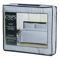 CHAPS trodijelni dres pleteni prekrivač mikrovlakana i lažni komplet - čvrsti pokrov comforter - siva - size - King