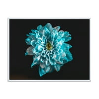DesignArt 'Zatvori cvijeta s tradicionalnim uokvirenim platnenim platnenim tiskom bijele i plave latice