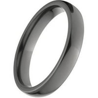 Polukružni prsten od crnog cirkonija s poliranom završnom obradom