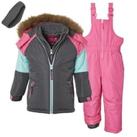 Ružičasti platinasti set zimskog odijela u boji za djevojčice, veličine od 2 do 4 godine