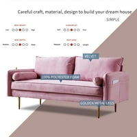 Aukfa 71 tapecirano loves sjedalo s jastucima za pojačanje - ružičasti baršunasti kauč za dnevnu sobu