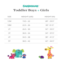Ganimals Baby and Toddler Girls Majica kratkih rukava Raglan, veličine 12 mjeseci-5T