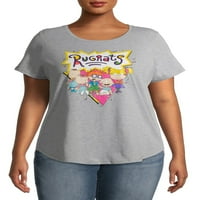 Grafička majica s kratkim rukavima za ženske veličine Rugrats