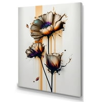 DesignArt narančasta tratinčica cvijet na apstraktnoj fuziji I platno zidna umjetnost
