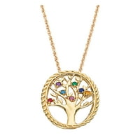 Obiteljski nakit personalizirana majčina zlatna ogrlica za rođenje kamena za rođenje