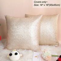 Jedinstvene ponude Sequins Dekorativni poklopac jastuka za bacanje 18 18 boja šampanjca