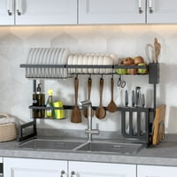 Teraves preko sudopera, stalak za sušenje jela Velika dva sloja vertikalna, kompaktni sustav za pohranu kuhinje