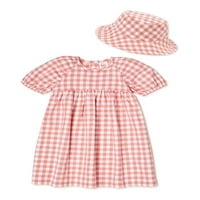 Wonder Nation Baby and Toddler Girls's haljina postavljena sa kašikom, dvodijelnim setom, veličinama 0 3m-5t