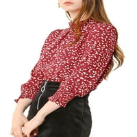 Ženske manžete za puhanje na vratu cvjetna tiskana bluza