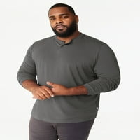 Besplatni montažni muški odjevni predmet Henley košulja s dugim rukavima, veličine xs-3xl