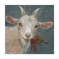 Zaštitni znak likovna umjetnost 'Koza s Holly' Canvas Art by Mary Miller Veazie