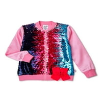Jojo Siwa Girls saten Bomber jakna sa šljokicama, veličine 4-16