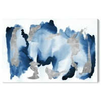 Wynwood Studio Abstract Wall Art Canvas ispisuje 'u previše duboko' akvarelu - plava, siva
