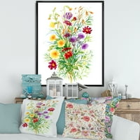 DesignArt 'Šareni buket divljih cvijeća u prirodi' Farmhouse uokvireni platno zidni umjetnički tisak