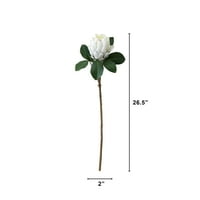 Osnove 26,5 Umjetna svilena cvijet bijeli kralj protea stabljika