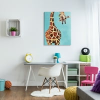 Stupell Home Decor Collection Curious Giraffe žvakanje lišća platna zidna umjetnost
