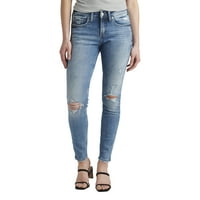 Silver Jeans Co. Ženske Suki Srednji uspon Skinny traperice, veličine struka 24-36