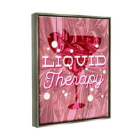 Stupell Industries Liquid terapija podebljana ružičasta koktel hrana i pića slikanje sivi plutasti uokvireni umjetnički
