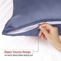 Jedinstveni ponudi set svilenkastih satenskih jastuka jastuka poklopca Slate siva putovanja