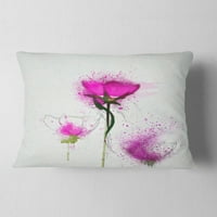 Jedinstveni akvarelni cvjetovi ljubičasto tratinčice - Cvjetni jastuk za bacanje - 12x20