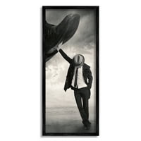 Stupell Industries jednobojno odijelo kravata fotografija Oblačna cipela s nebom uokvirenom zidnom umjetnošću, 30,