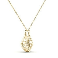 1 10CT TDW Diamond 10K žuti zlatni halo ogrlica