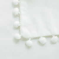 Jedinstvene ponude Velvet jastučni poklopac s pompoma za sofa bijele 18 18