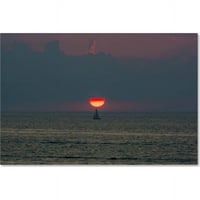 Zaštitni znak likovna umjetnost Sunset Sailboar I Canvas Art by Kurt Shaffer