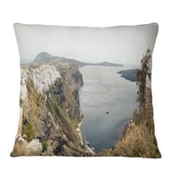 Dizajnerski jastuk s prekrasnim pogledom na otok Santorini - tiskani jastuk s pejzažnim printom-16.16
