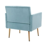 Naglašena fotelja s naslonom za ruke moderna baršunasta fotelja kauč za dnevni boravak s jednim sjedalom plava