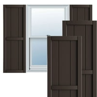 Ekena Millwork 3 4 W 48 H TRUE FIT PVC, Dvije ploče uokvirene ploči-n-batten kapke, Raisin Brown